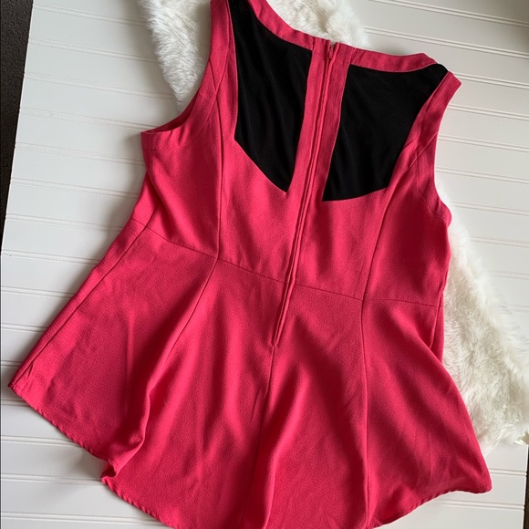 Torrid hot pink and black tank hi low size 0 - Picture 4 of 4